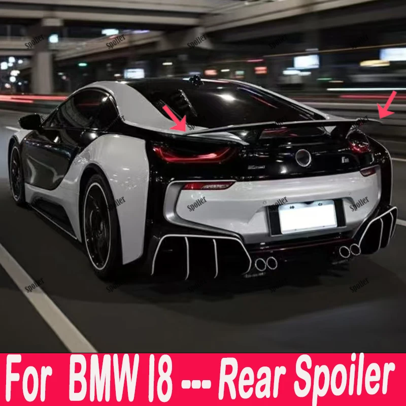 

Suitable for BMW I8 2014, 2015, 2016, 2017, 2018, 2019 GT style high-quality carbon fiber rear spoiler, handsome trunk with larg