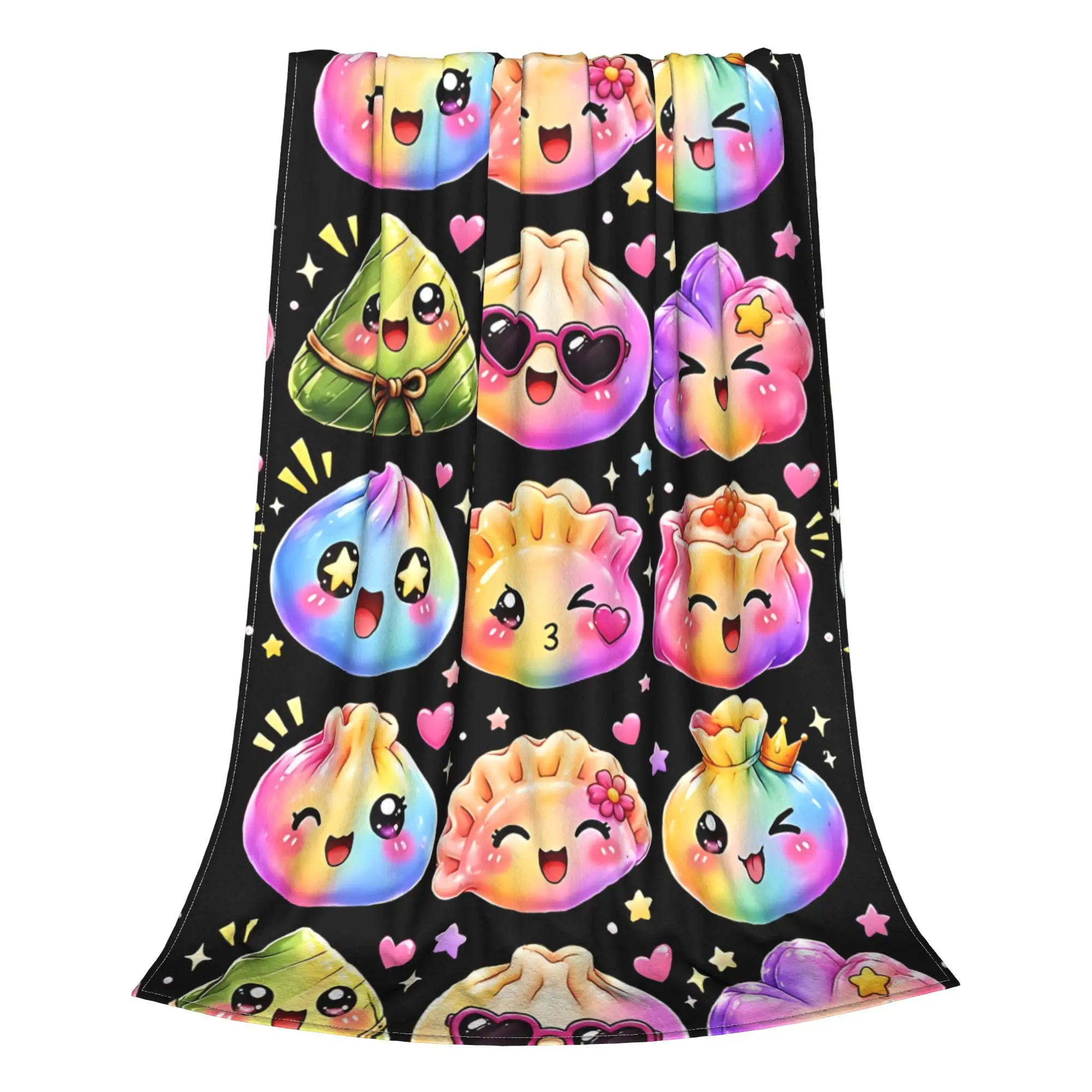 1PC Kawaii Dumplings Cute Food  Winter Blankets for Adults Bedding Home Interior Sofa Knee