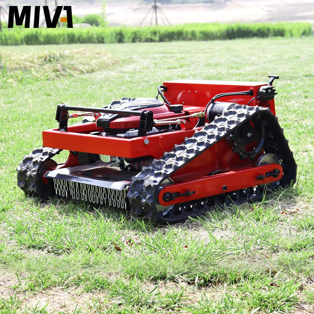 

High Efficiency Mini Tracked Automatic Lawn Mower With Self - Power Generation Function Petrol Lawn Mower Customized