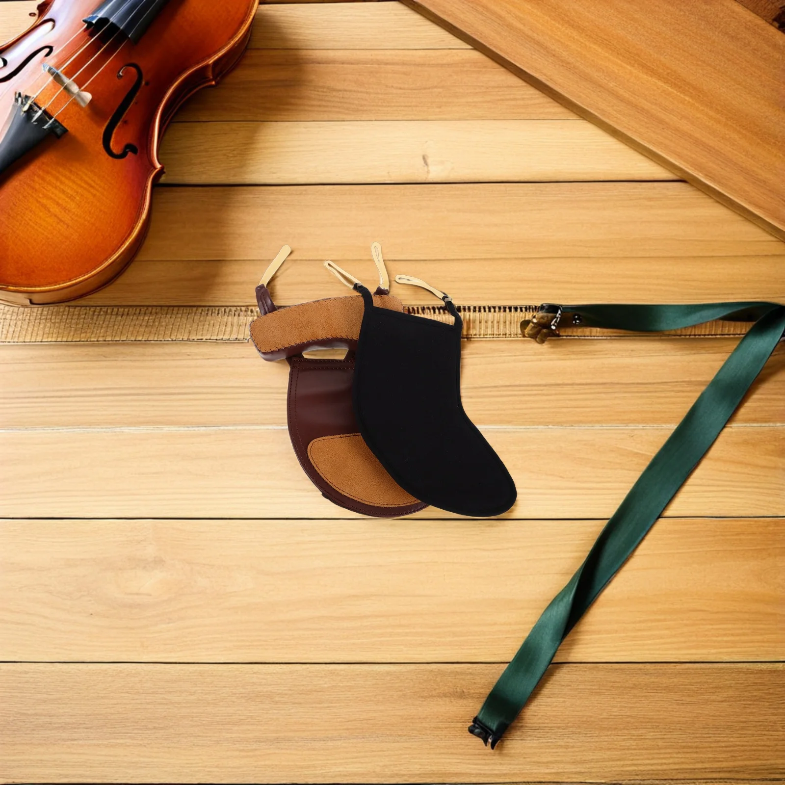 

2pcs 4/4-3/4 Violin Shoulder Rest Chin Pad Set Cotton Sheepskin Comfort Support Long Practice Durable Musical Instrument