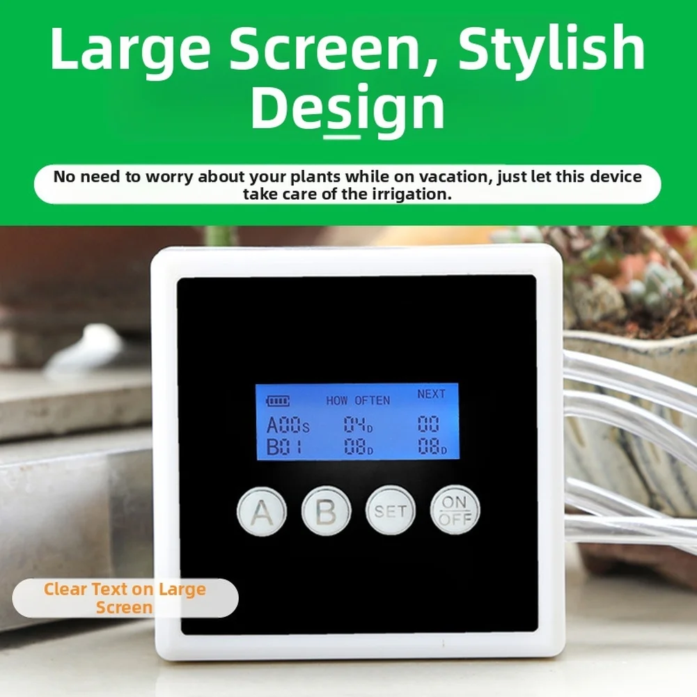

Automatic Watering System with Dual Pump and Intelligent Timer Designed for Indoor Gardens and Balconies with Clear LED Display