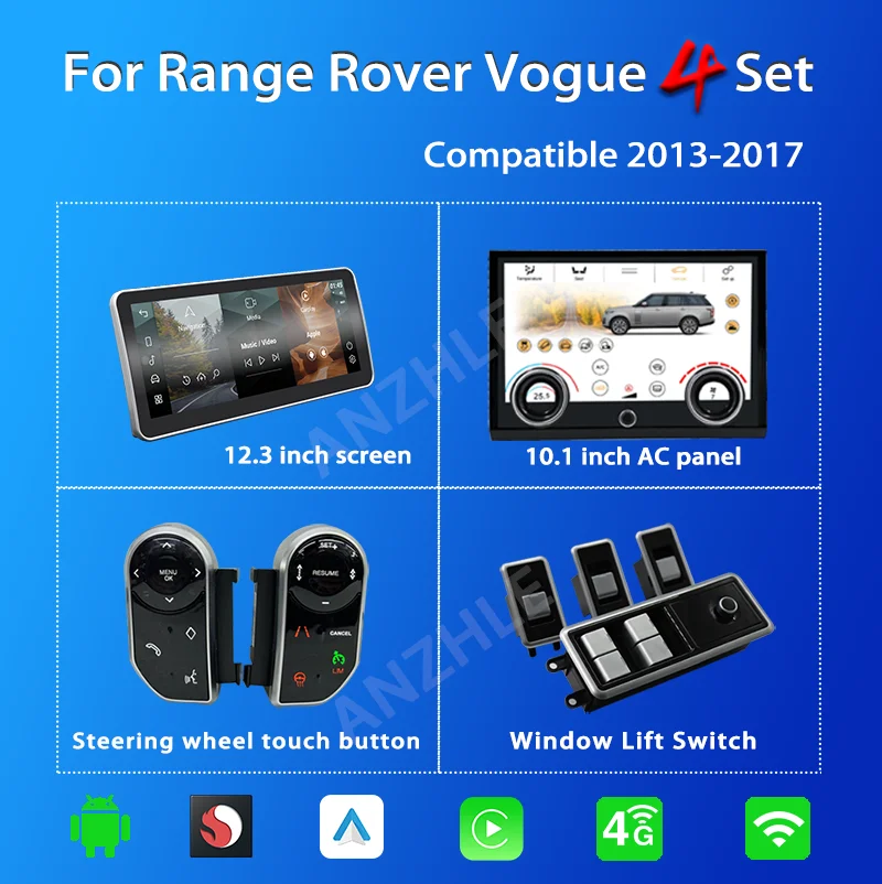 For 2013-2017 Range Rover Vogue L405 Android 13 Media Player 13-inch 12.3-inch car GPS wireless Carplay auto full touch screen