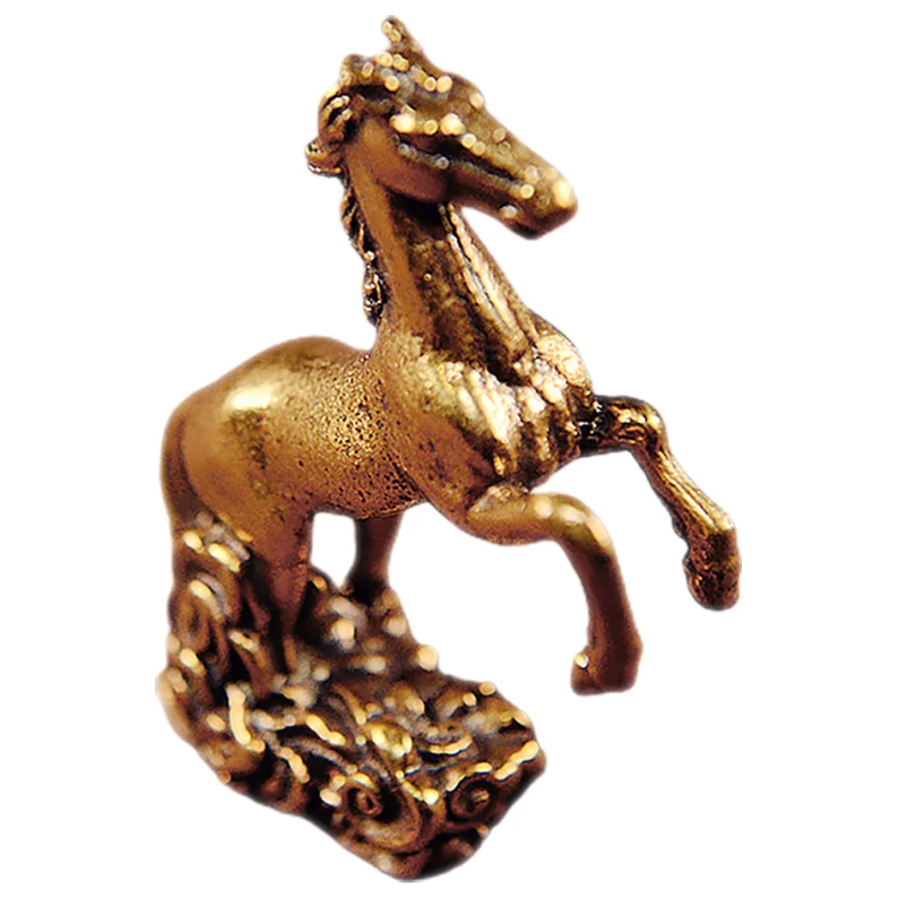 

Brass Horse Standing on Clouds Feng Shui Decoration Lucky Success Good Home Office Metal Pisa Statue Horse and Decor