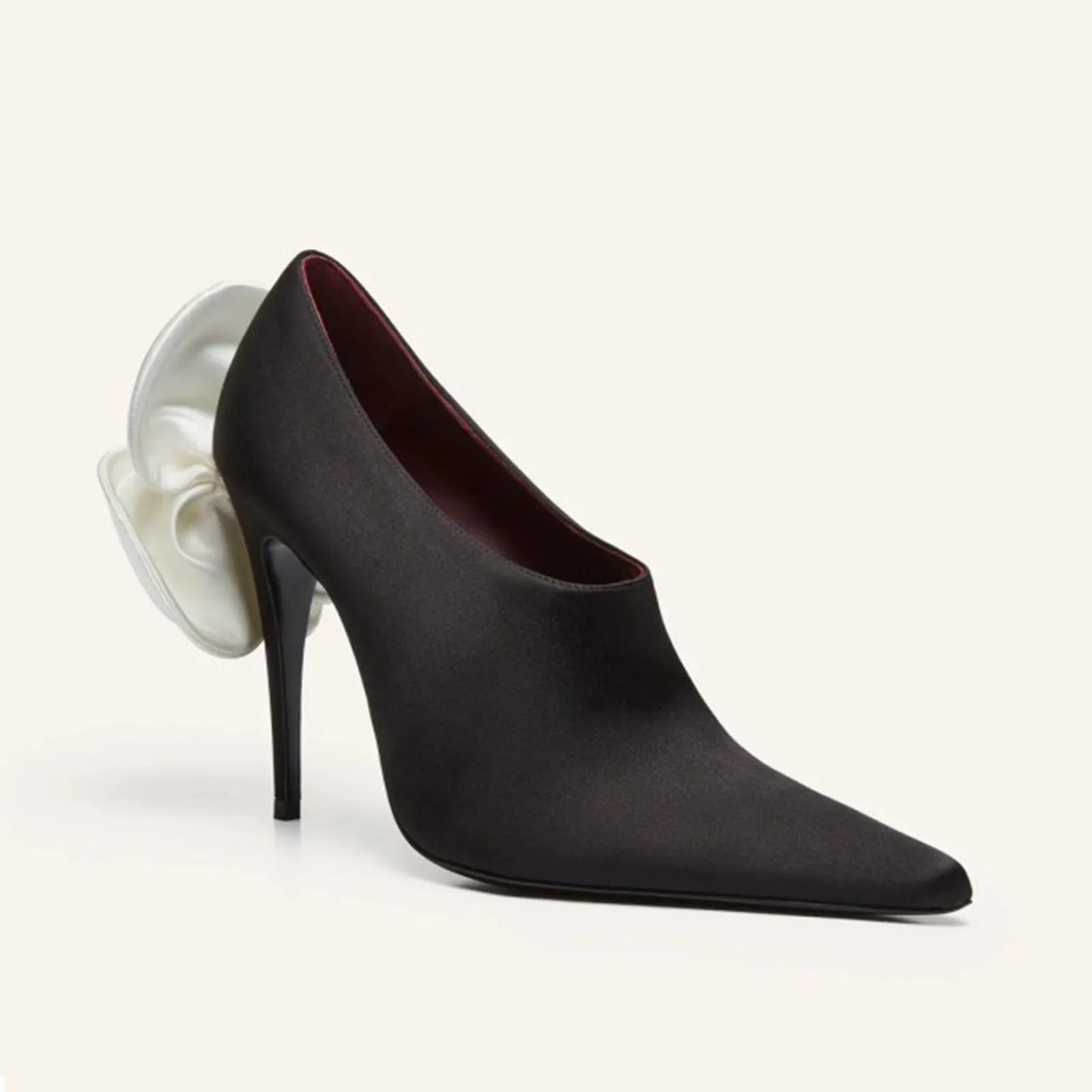 2025 الربيع أشار تو سوبر عالية الكعب زهرة حذاء من الجلد مختلط الألوان خنجر سحب على الساتان الأحذية الحديثة #5