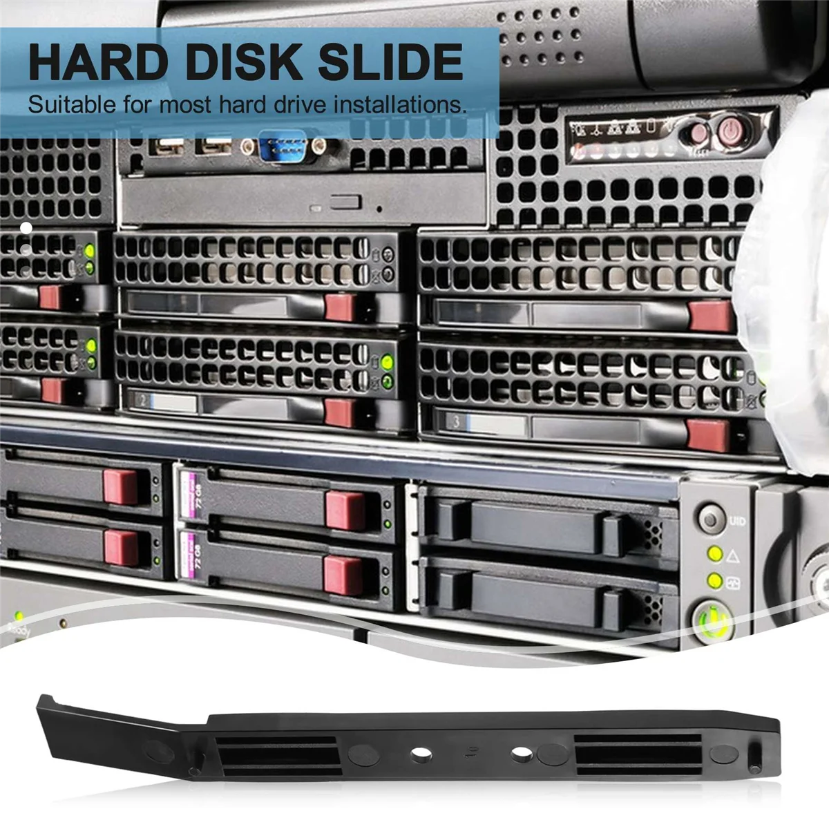 A49T 4 Pairs Hard Drive Rails Chassis Cage Accessories Drive Bay Slider Plastic Rails for 3.5 to 5.25 Hard Drive Tray