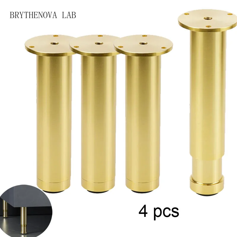 4pcs Adjustable Sofa Legs Metal Modern Furniture Legs for Couch Cabinet Dresser Closet Height Round Sofa Bed Basic