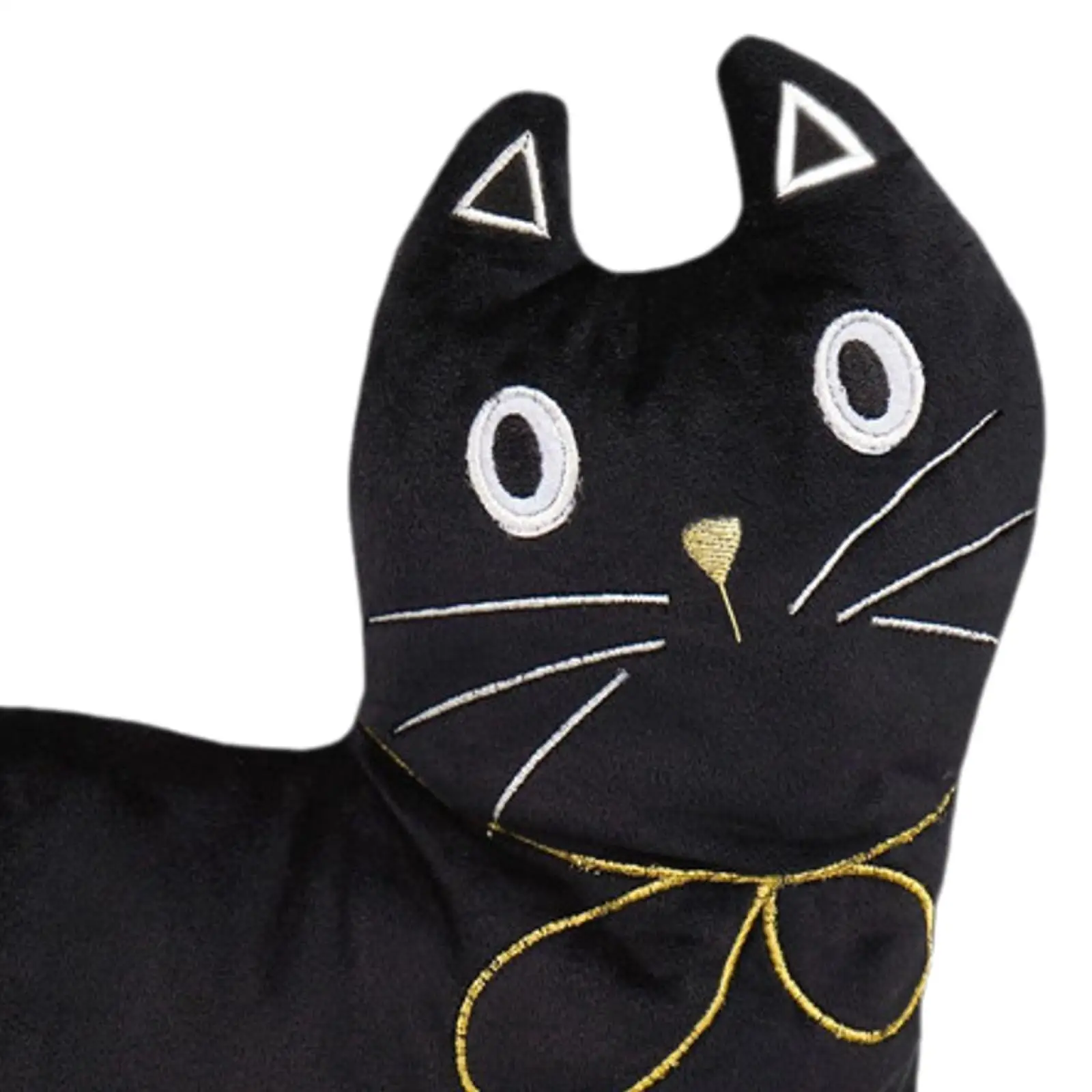 Halloween Decoration Black Cat Hug Pillow Plush Toy Lovely Lightweight 32x39cm for Bedroom Versatile Couch Pillow Bed Pillow