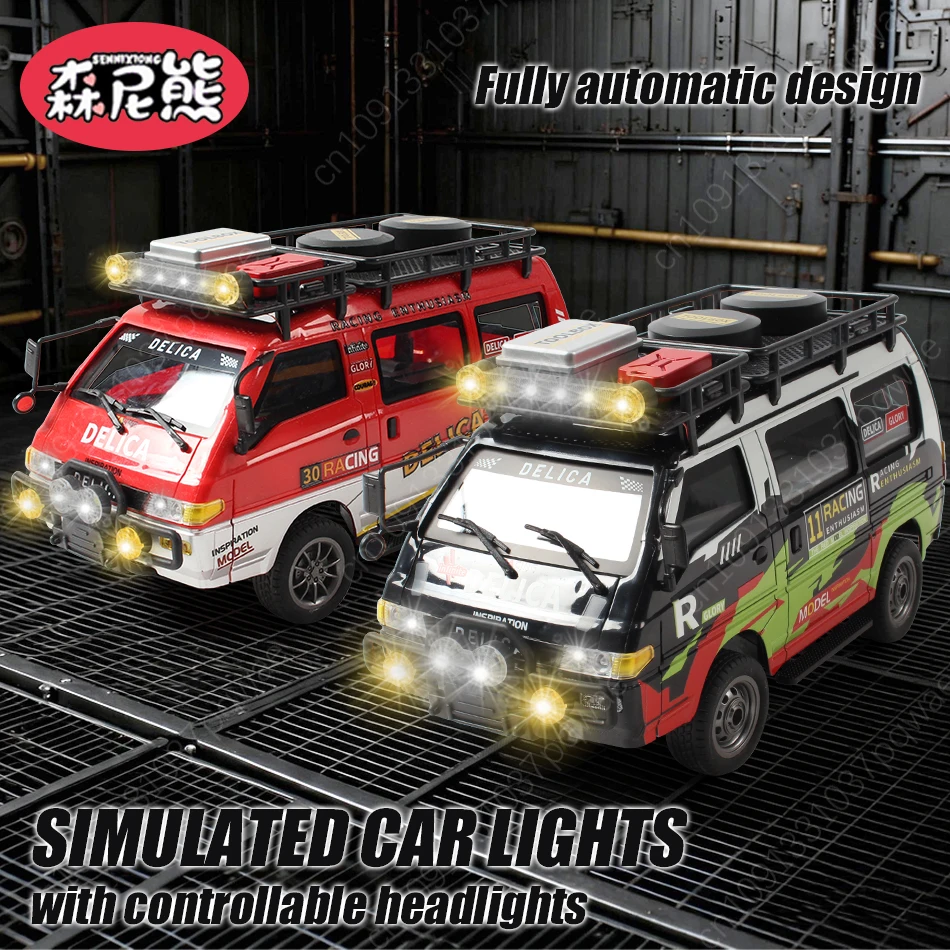 Sennixiong 1:24 controle remoto fora de estrada van rv carro clássico modelo 2wd/4wd velocidade deriva controlável farol veículo brinquedo presente
