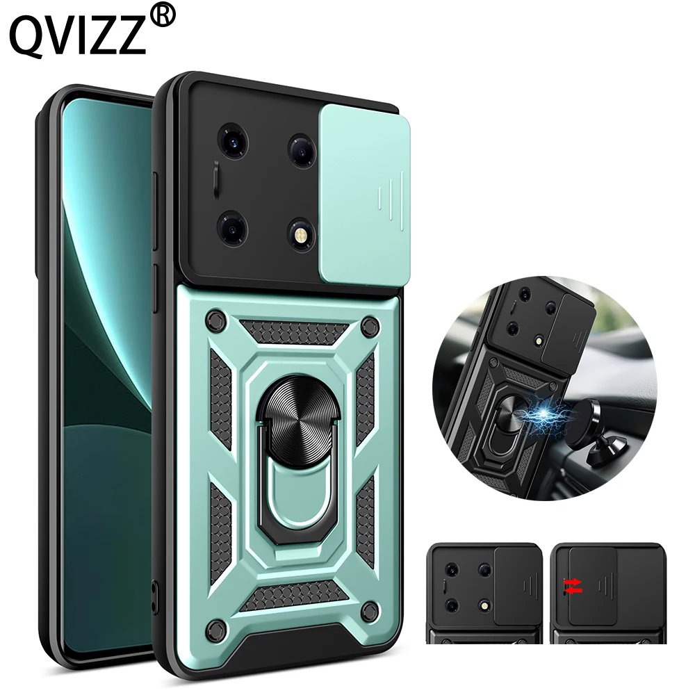 for Infinix Note 30 VIP Note30VIP X6710 Phone Case Luxury Slide Camera Car Magnetic Ring Holder Shockproof Soft Edge Hard Cover