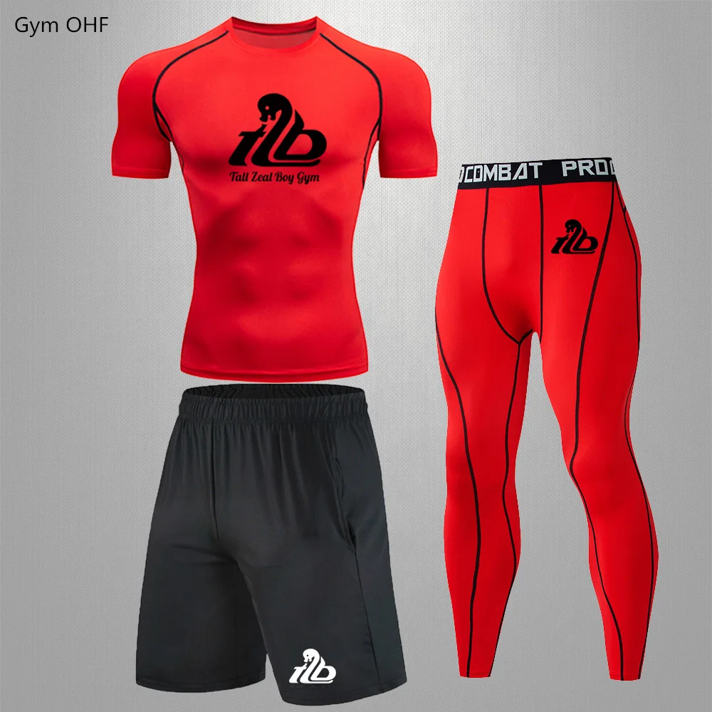 

Compression Men's Sport Suits Quick Dry Running Sets High Quality Clothes Joggers Training Gym Fitness Tracksuits Men Rashguard