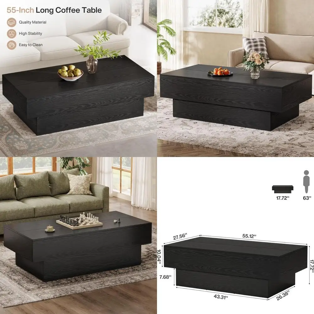 

Большой 55-дюймовый прямоугольный деревянный журнальный столик для гостиных и приемных