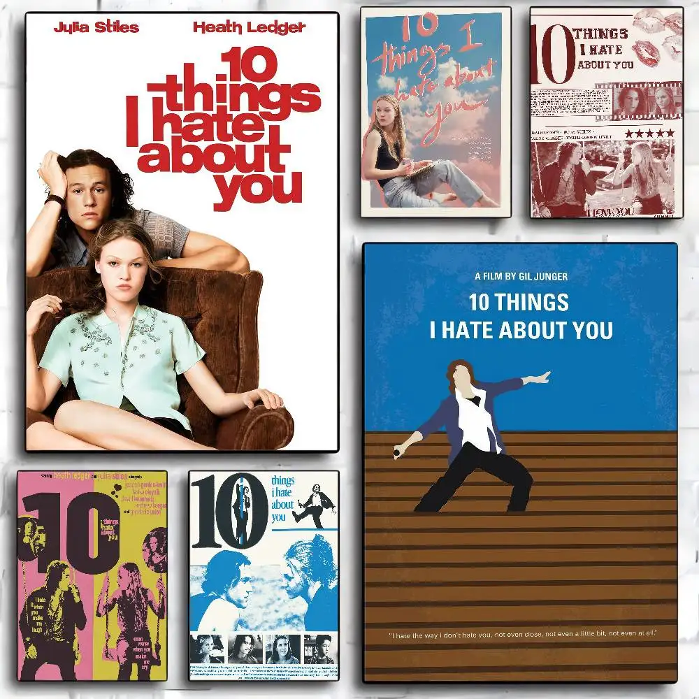 10 Things I Hate About You Movie Vintage Posters Sticky Retro Kraft Paper Sticker DIY Room Bar Cafe Kawaii Room Decor