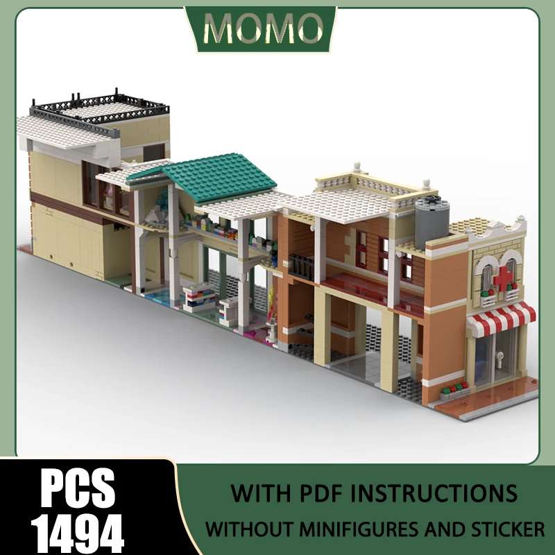 

Modular City Building Model Moc Building Blocks Main Street Wall Model Technology Brick Assembly Construction Toy Gifts