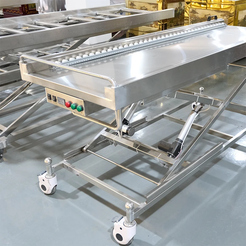 Customized Funeral Products Electric Stainless Steel Mortuary Body Lifter Trolley European Style Durable & Eco-Friendly