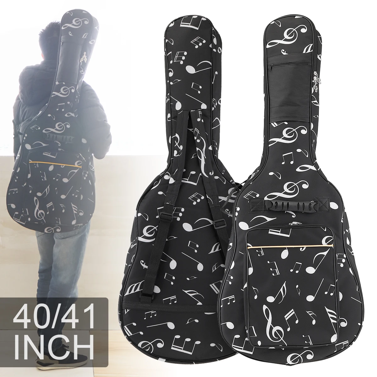 40/41 Inch Oxford Stof Akoestische Gitaar/Elektrische Gitaar Dubbele Bandjes Gewatteerde Gitaar Soft Case Gig Bag Waterdichte Rugzak