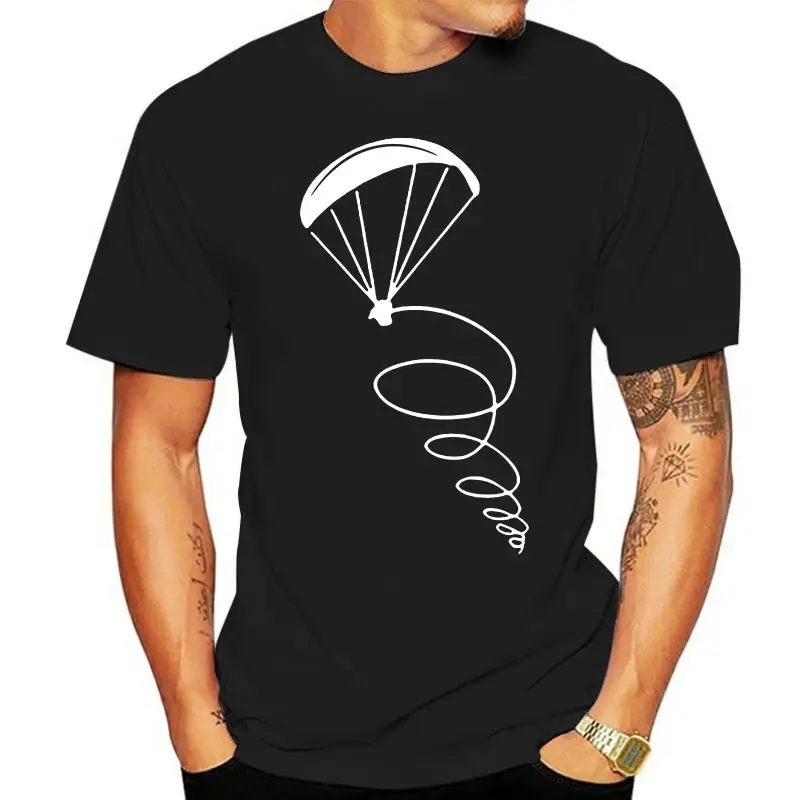 2023 New Fashion Male T-Shirt Parachute Jumping Paragliding Pilot Design Printed T Shirt Men Cotton Short Sleeve Tees Top