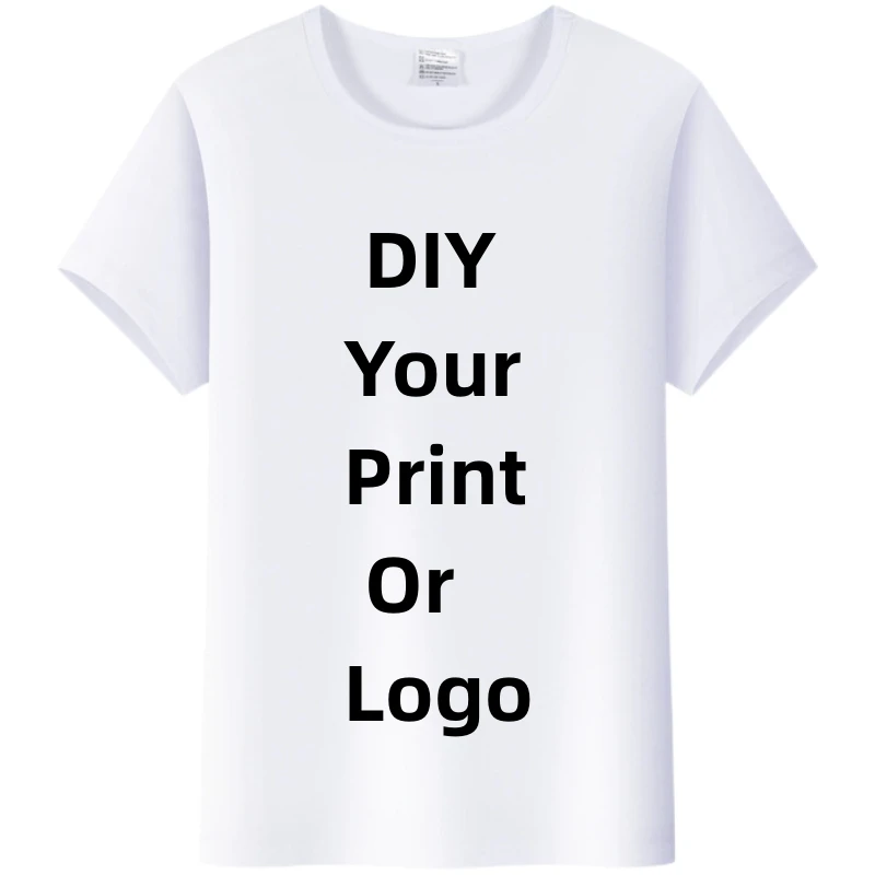 Customized Print Kids Shirt Harajuku Women Top DIY Your Photo Or Logo White T-shirt Custom Short Sleeves Tee Men Summer Tshirt