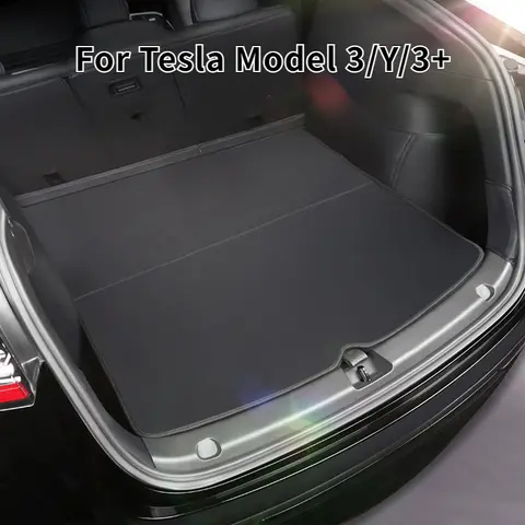 Tesla Model 3/Y/3+ Highland 2021-2025 용 2PCS 트렁크 매트 가죽 트렁크 보호 패드 테일 게이트 패드 New Modely 2025 액세서리