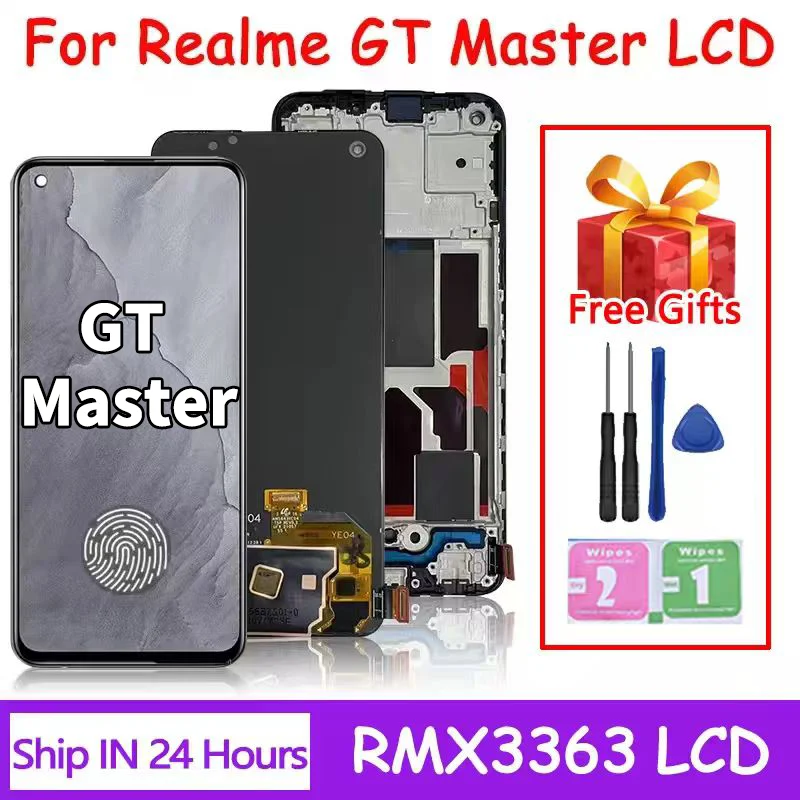 Tela Super AMOLED para Oppo Realme GT Master RMX3363 RMX3360 com Painel de Toque e Digitalizador para Realme GT Master Edition