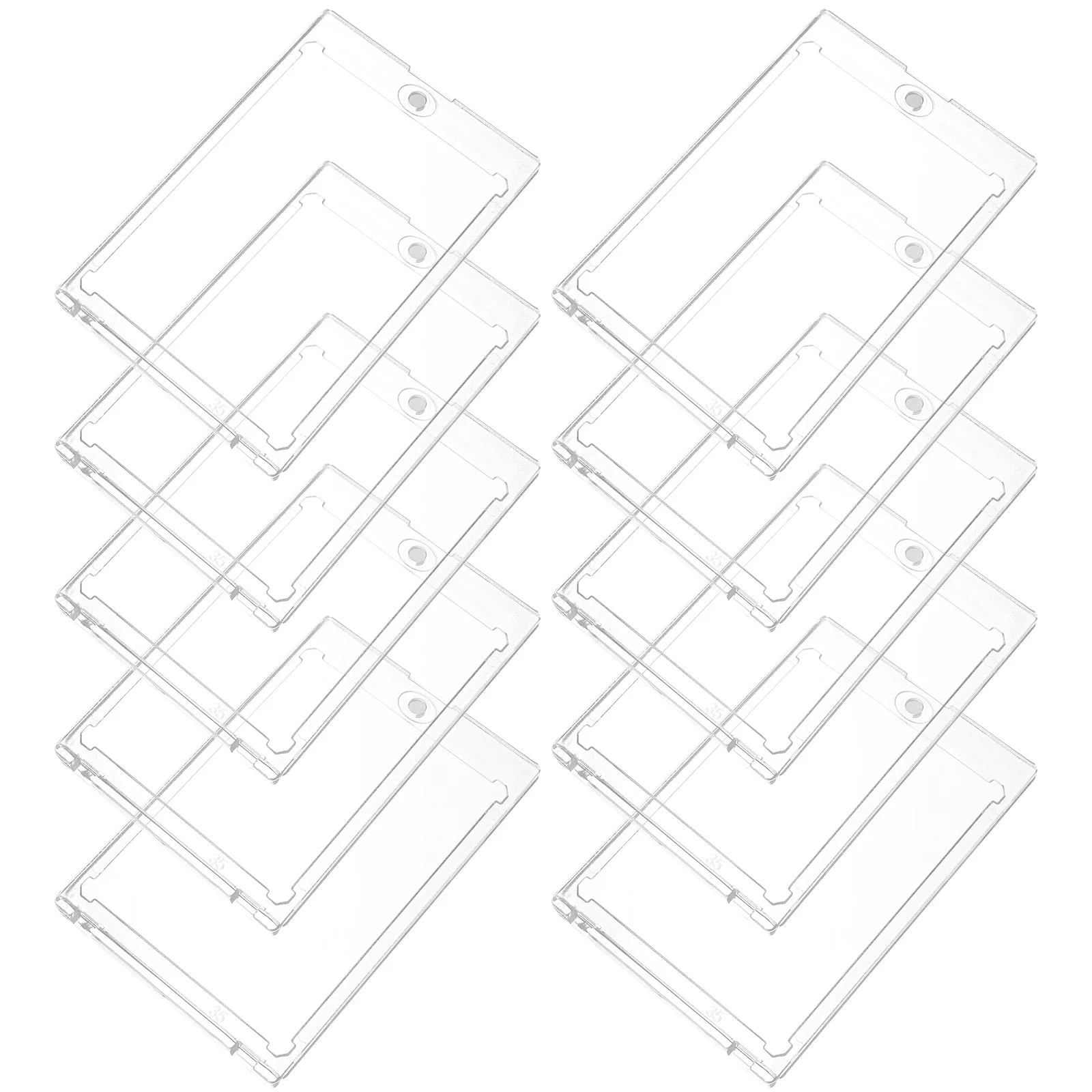 10 Pcs Trading Card Display Frame Cover Clear Sleeves Magnetic Holder Clip Poker