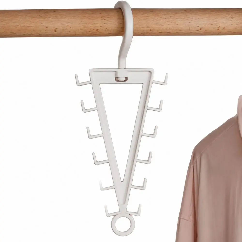 Portable Wall Mounted V Shaped Hanger Rotatable 12 Hooks Hat Rack Space Saving Multi Hook Organizer for Wardrobe