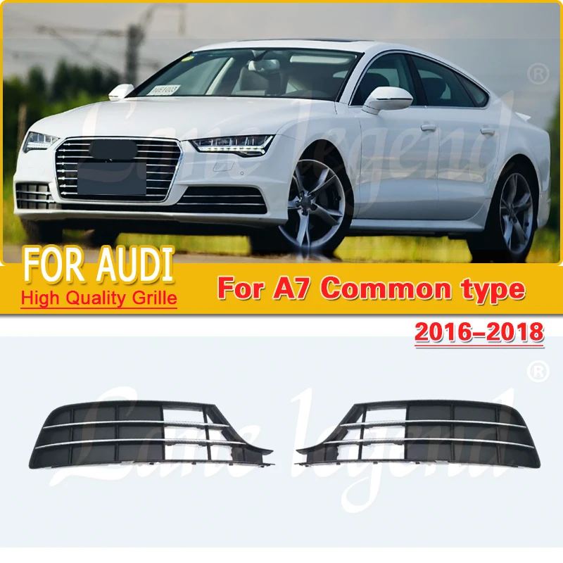 Car Front Left Right Fog Lamp Side Front Bumper Fog Light Grille Cover Racing Grills For Audi A7 2015 2016 2017 2018