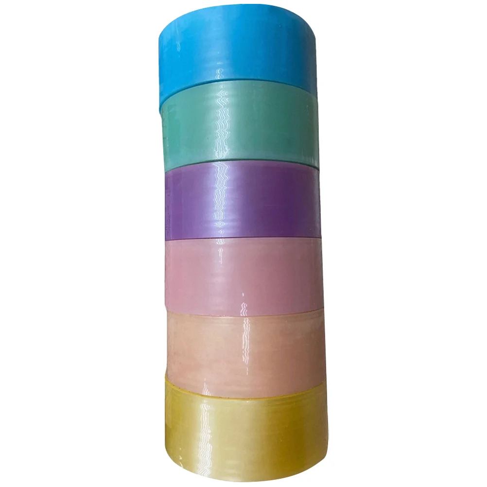 

6 Rolls Double Side Tape Pearlescent Sticky Ball Clear Duct Colored Glue Plastic Colorful Tapes Office Waterproof