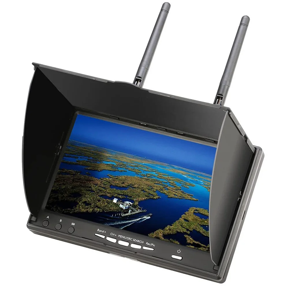 عرض ساخن لعام 2025 LCD5802D 5.8G 40CH 7 بوصة Raceband FPV Moni tor 800x480 مع شاشة فيديو بطارية مدمجة DVR لـ FPV Multicopte