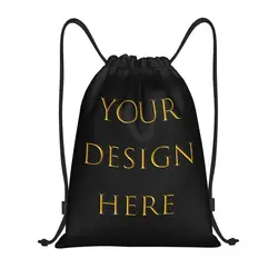 Custom Your Photo Logo Text Print Drawstring Backpack  Gym Sport Sackpack Portable Your Design Here DIY Shopping Bag Sack