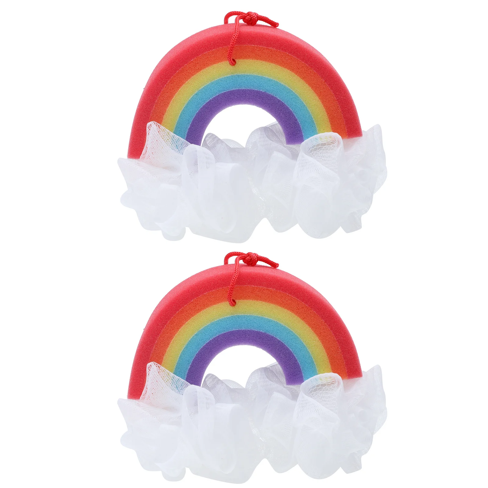 

2 Pcs Rainbow Bath Flower Balls Bubble Forming Home Use Comfortable Wash Shower Sponge Woman