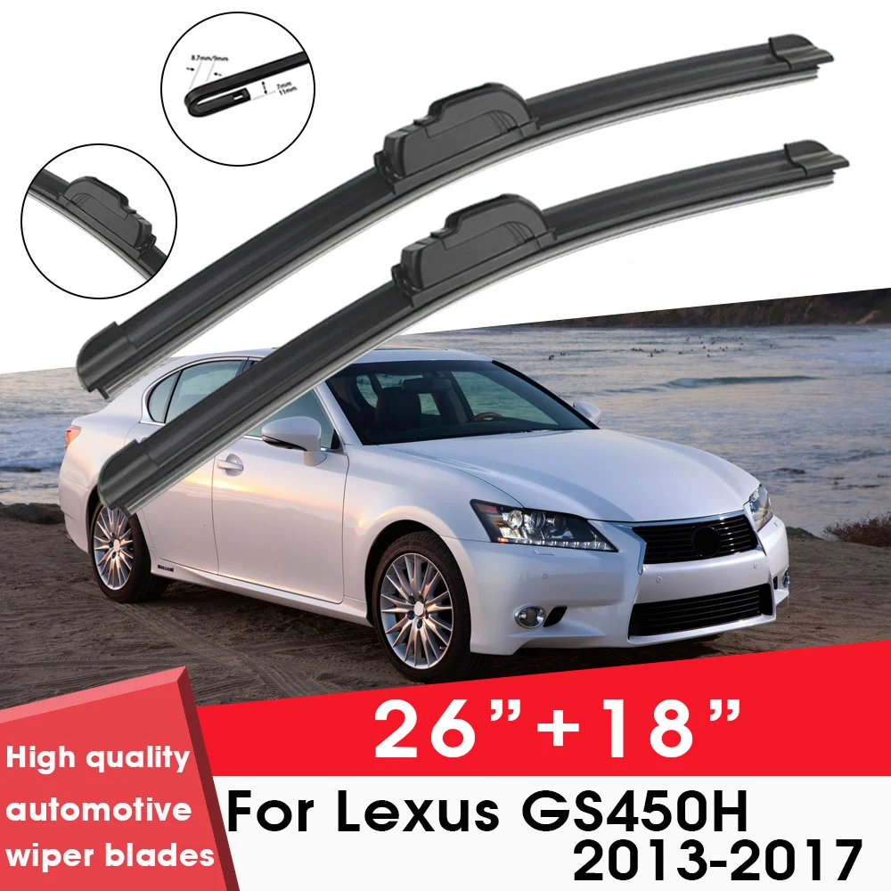 

Car Wiper Blade Blades For Lexus GS450H 2013-2017 26"+18" Windshield Windscreen Clean Rubber Silicon Cars Wipers Accessories