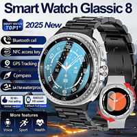 Watch 8 Ultra Classic GPS Compass NFC SmartWatch 46mm Version AMOLEL Rotating Dial BT Call 3ATM Waterproof Watch7 Upgraded Watch