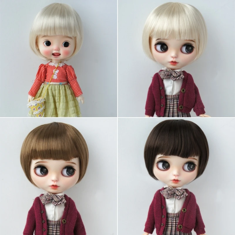 

Кукольные парики! JD025 Полноразмерные короткие круглые волосы Boyish & Girlish BJD Hair 1/12 1/8 1/6 1/4 1/3 YOSD MSD SD Blythe Аксессуары