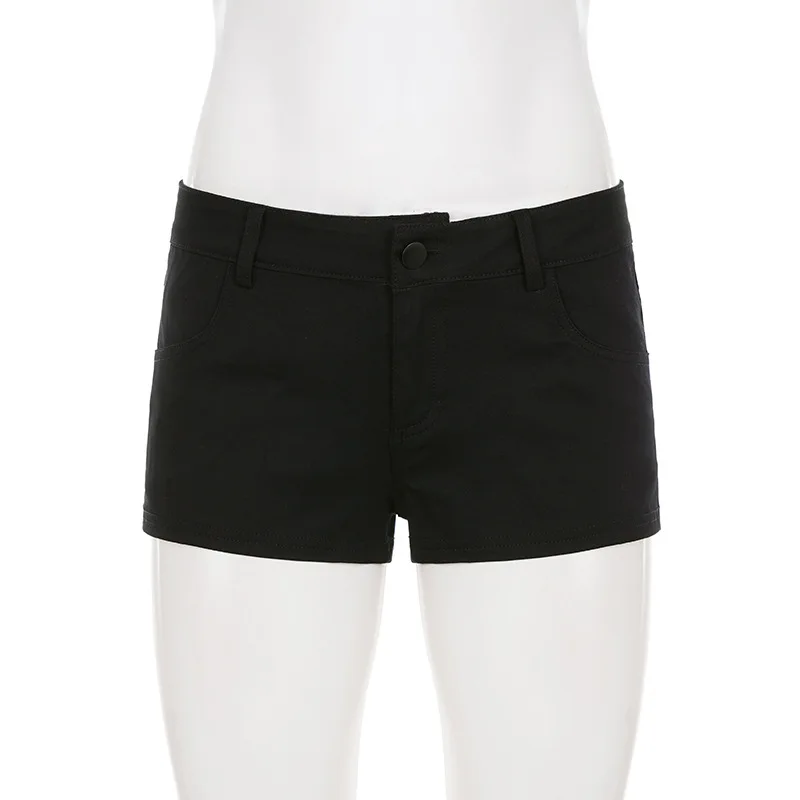 

Повседневные и универсальные модные шорты с разрезом, однотонные, простые, базовые, женские, в уличном стиле, сексуальные, для дерзких девушек, с высокой талией.