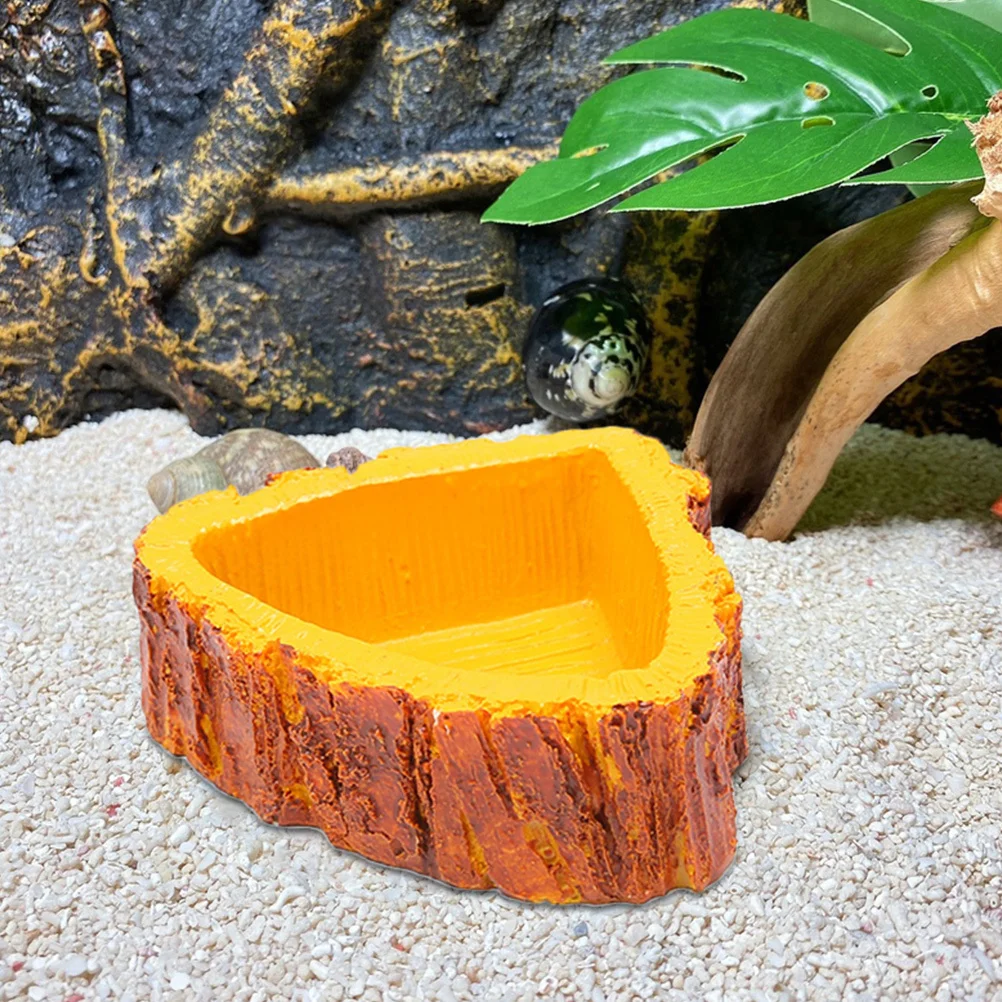 

1Pcs Reptiles Food Bowl Resin Feeder Stable Design for Lizards Tortoises Pet Feeding Basin Small Reptile Drinking Dish