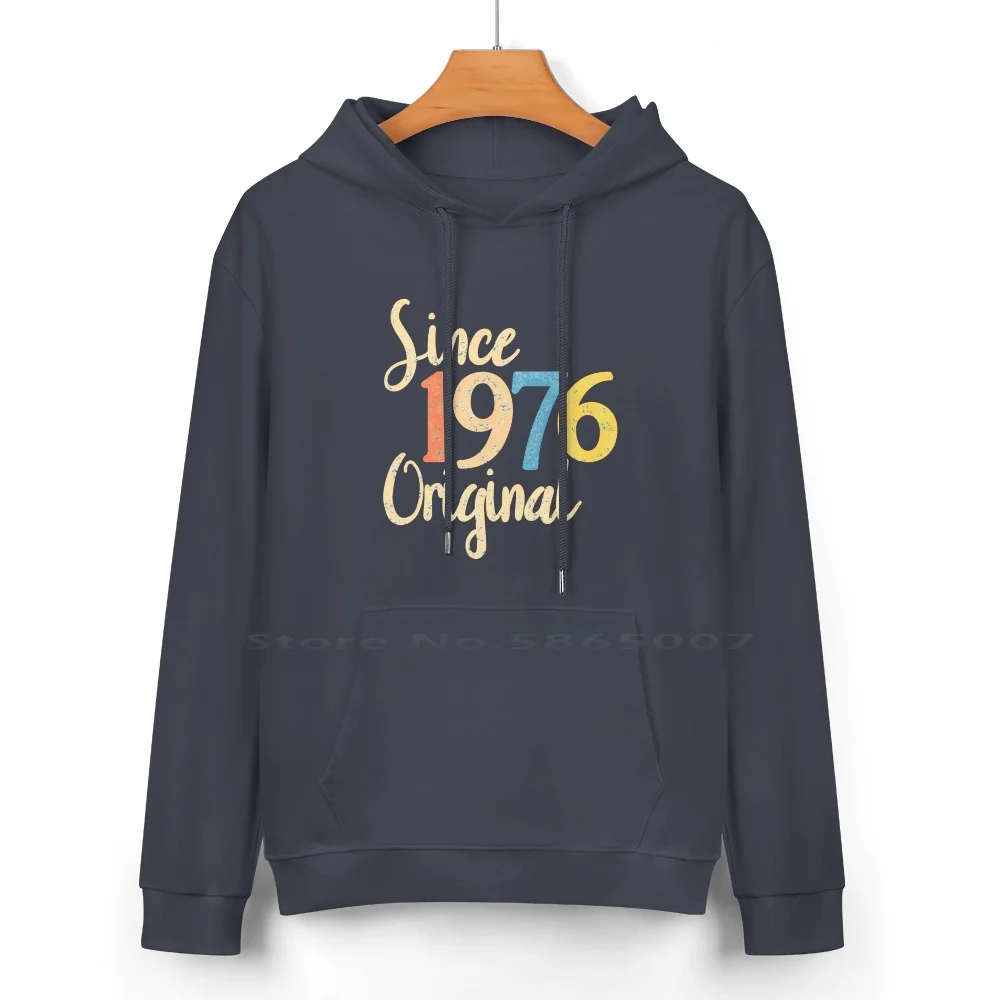 1976 Birthday Vintage Retro Pure Cotton Hoodie Sweater 24 Colors 1976 42 Bday Birthday Retro Vintage Old School Party Round