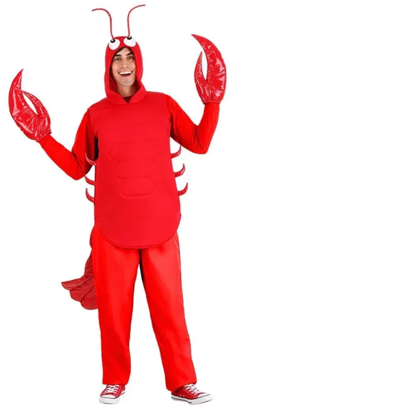 Ropa de Cosplay de camarón y langosta roja para Halloween, disfraz de cangrejo y cangrejo para adulto, accesorios de vestido divertidos, regalo de Año Nuevo MN5