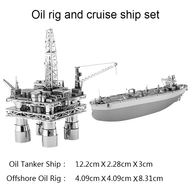 3D Metal Puzzle Set American Locomotive Uss Roosevelt Oil Drilling Model Gift for Children 14+ Travel Games Jigsaw DIY Toys