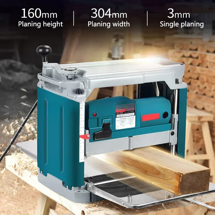 12 Inch Professional DIY Portable Benchtop Planer Small Household Automatic Woodworking All Copper Electric Planer Machine