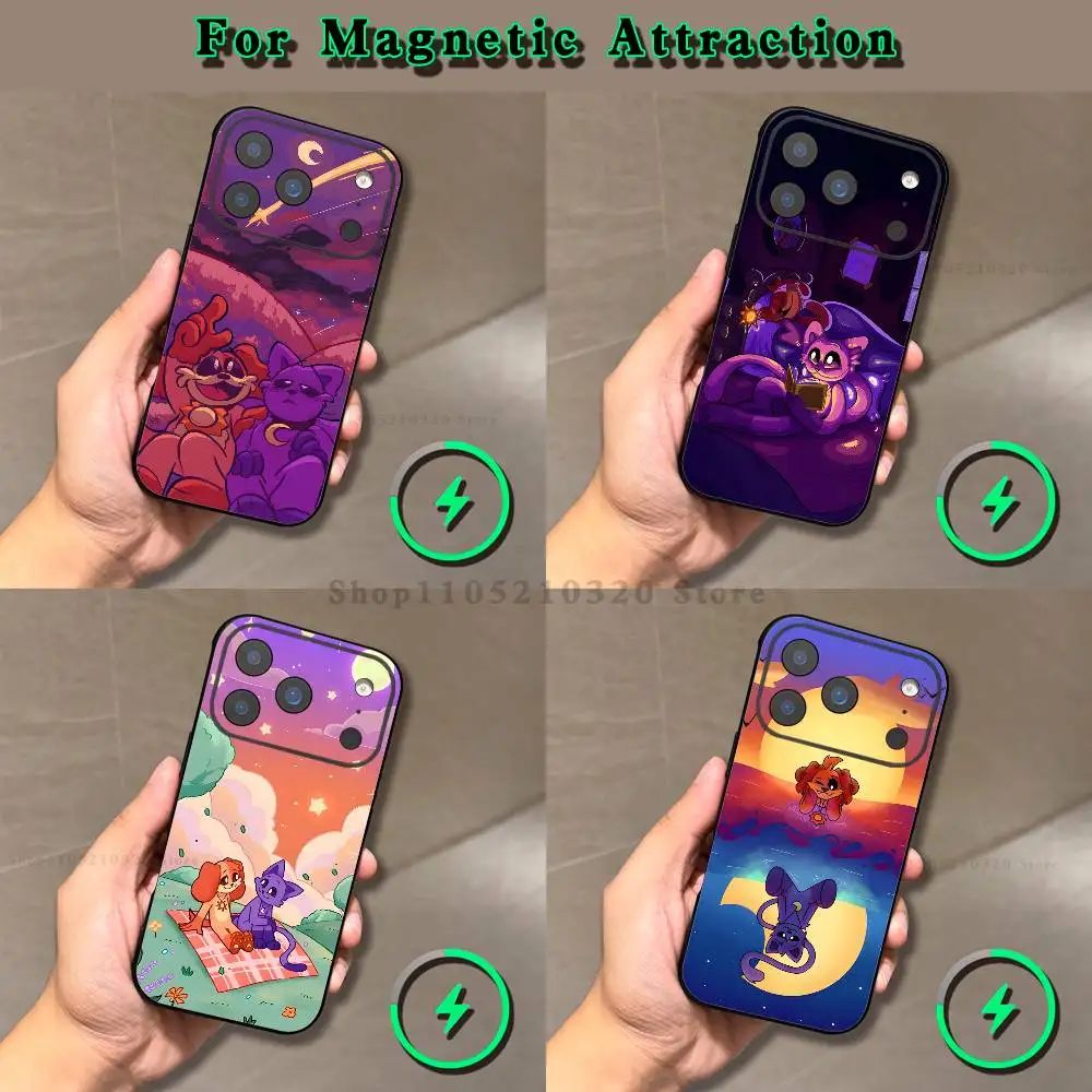 

C-Catnap and Dogday Phone Case For iPhone 16,17,15,14,13,12,11,Pro,Max,Plus,E,Air,Mini Magnetic Magsafe Frosted Black soft