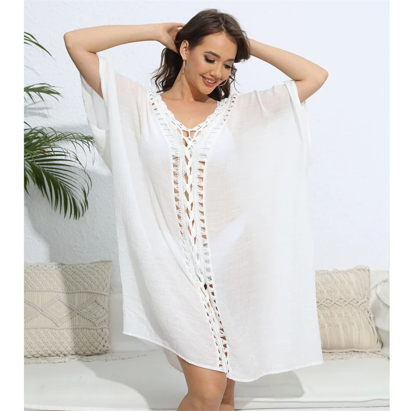 Robe de plage d'été pour femme, cover-up bikini adt et vêtements de plage élégants pour femme, 2024