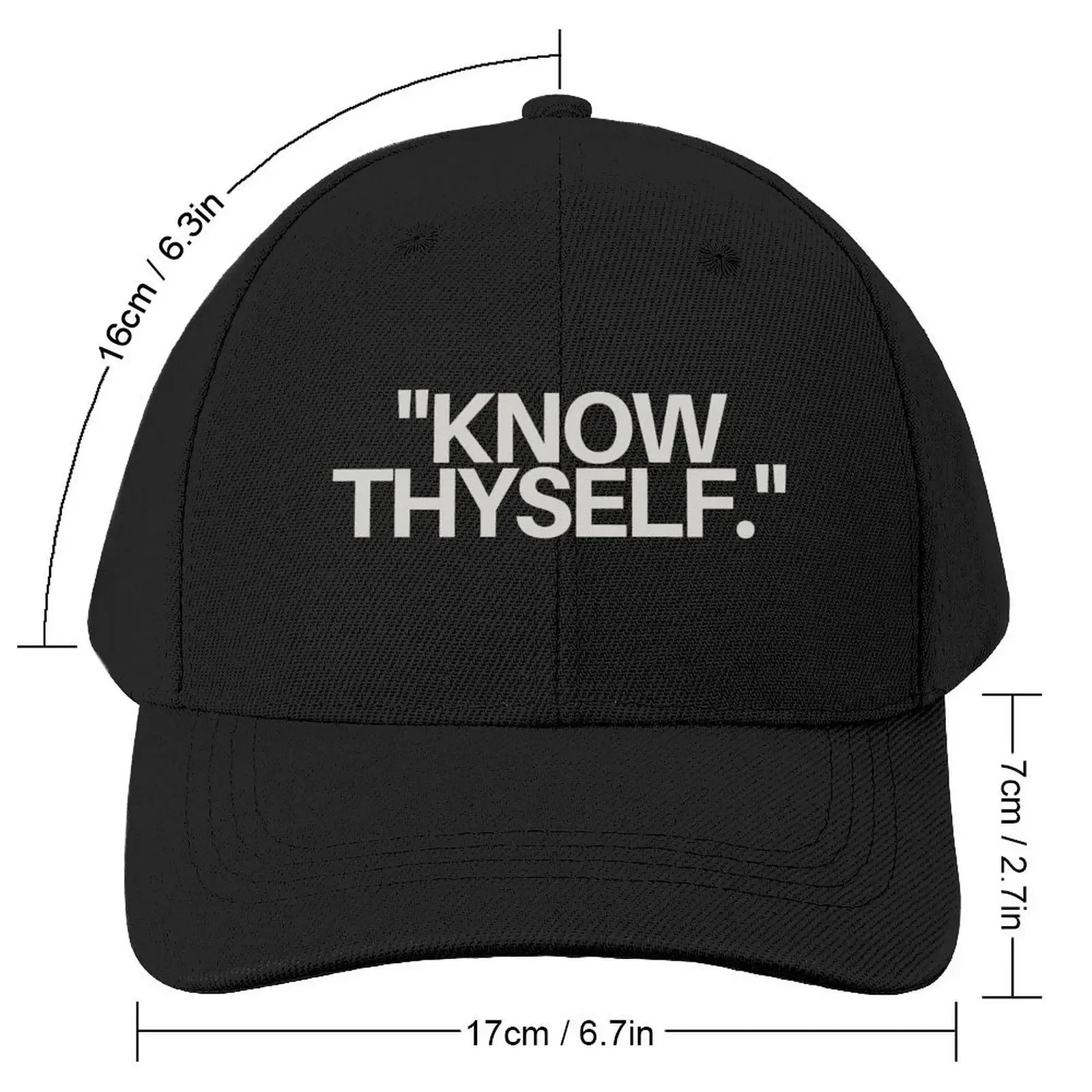 Know thyself. - Socrates Inspirational Quote Baseball Cap party Hat Rugby Anime Hat Luxury Brand Women Caps Men's