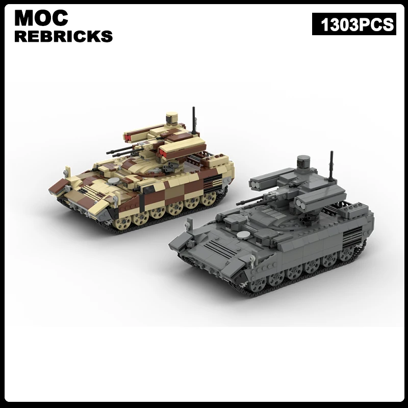 WW2 Russian Military Series BMPT-72 Terminator Support Tank MOC Building Block Assembly Model Bricks Puzzle Toys Kid's Souvenirs