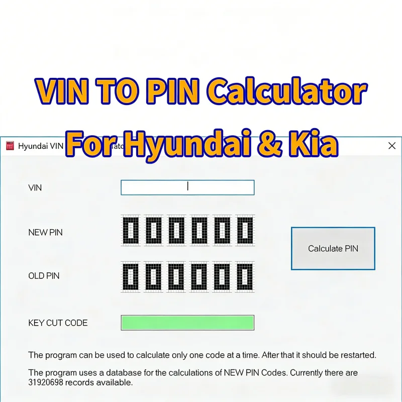 

Калькулятор VIN-кода в PIN-код для Hyundai Kia (офлайн) + программное обеспечение Nitro для автомобилей
