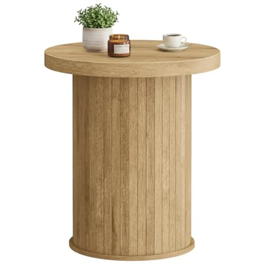 

Side Table, Tambour End Table, Mid Century Modern Nightstand, Easy Assembly, for Small Spaces, Living Room, Bedroom, Home Offic