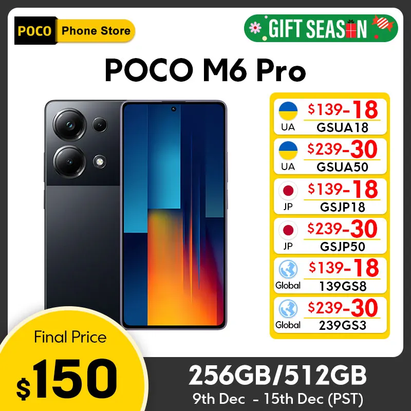 POCO M6 Pro Global Version Helio G99 Ultra 120Hz Flow AMOLED 64MP Triple Camera with OIS 67W turbo charging