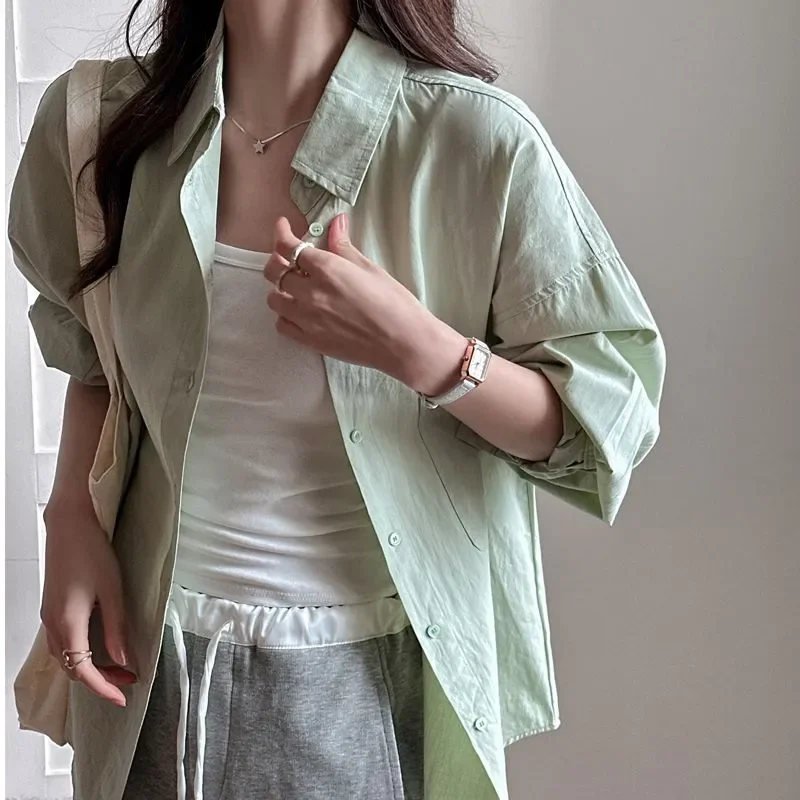 

Women's Cotton Loose Oversized Shirt Casual Long Sleeve Button Down Blouse