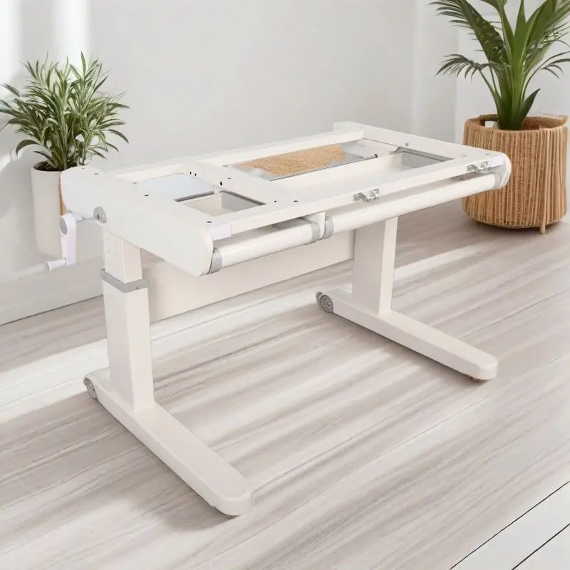 Thickened bold hand-cranked lifting table legs reinforced bracket study table desk primary school student writing table