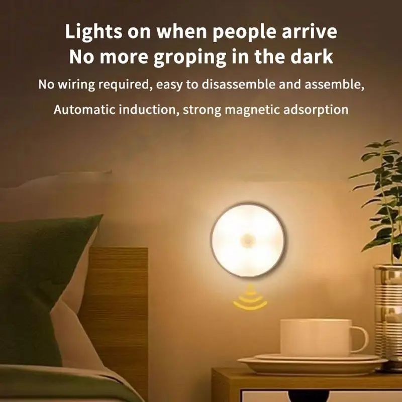 Motion Sensor LED Night Light USB Rechargeable Night Lamp For Kitchen Cabinet Wardrobe Lamp Staircase Wireless Closet Light