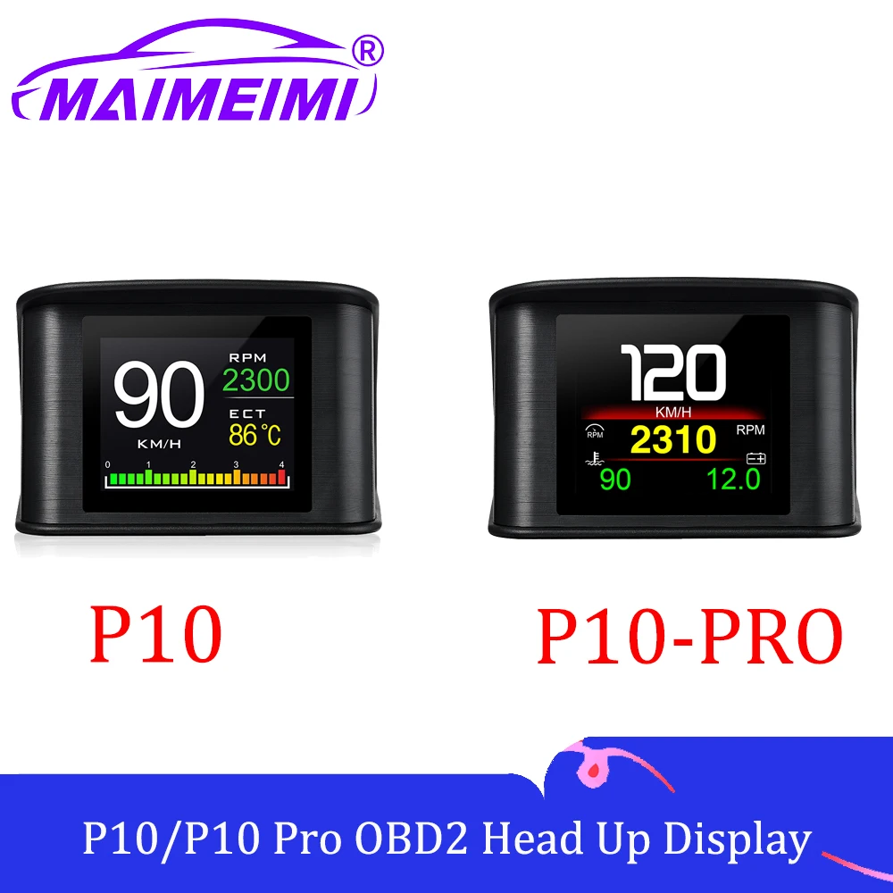 

P10/P10 Pro OBD2 Проекционный дисплей Авто электронные аксессуары Спидометр Температура воды Тахометр Часы на бортовом компьютере